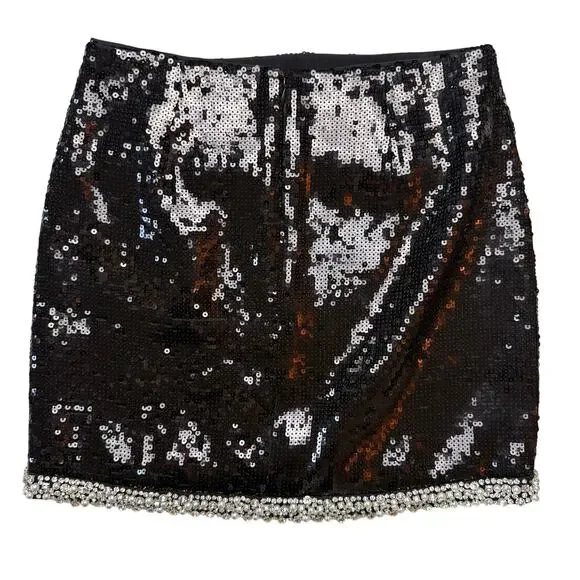 VERONICA BEARD Perry Sequin Skirt with Pearl Trim - Picture 10 of 12